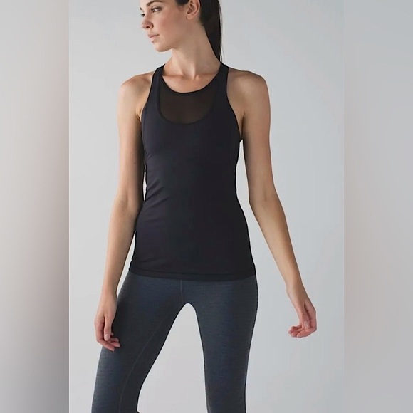 lululemon athletica Tops - Lululemon Mesh With Me razorback tank top, black, size 4